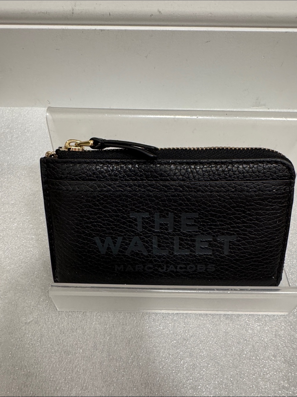 Marc Jacobs the wallet black pebbled leather keychain